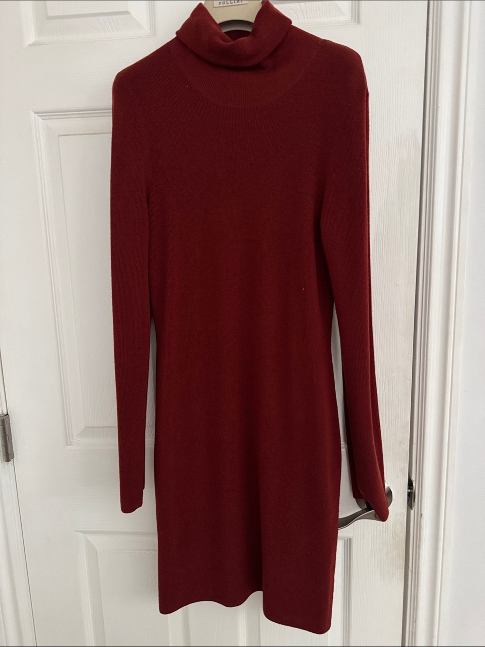 A.L.C. Ribbed Turtleneck Long Sleeve Dress - Burgundy size l